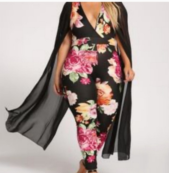 🍁🍂Findme plus angel sleeve jumpsuit 3x - Picture 3 of 8